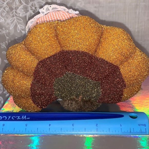 5" Thanksgiving Pilgrim PeePab pals turkey plush bonnet apron sparkly glittery - Picture 6 of 10
